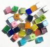 30 6mm Mixed Fiber Optic Cat Eye Cube Beads